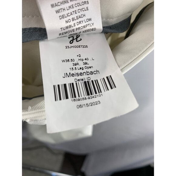 J. Hilburn Mens White Tailored Pants Size 36x30 Polyester Blend - Picture 4 of 4